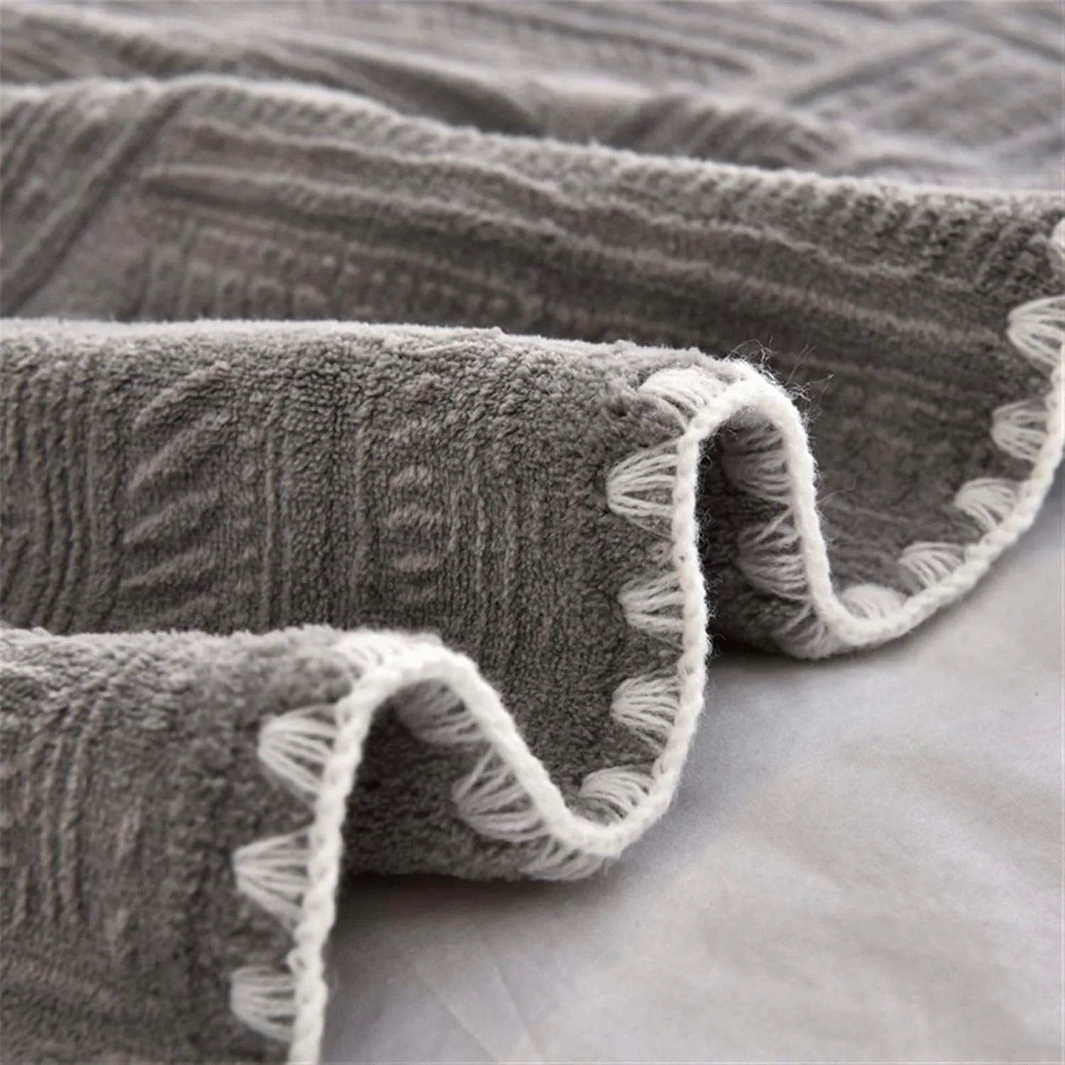 پتو WMGSDWB پشم شیری، پتوی طرح دار هندسی رنگ ثابت، رو تختی مبل مناسب چهار فصل و پتوی مسافرتی پتو WMGSDWB پشم شیری، پتوی طرح دار هندسی رنگ ثابت، رو تختی مبل مناسب چهار فصل و پتوی مسافرتی