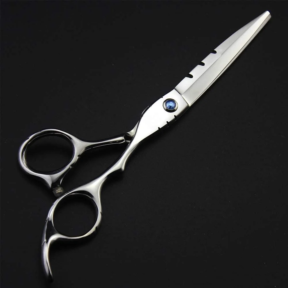 قیچی آرایشگری، قیچی حرفه ای اصلاح مو، آرایشگری، ارائه 6.0 اینچی (آبی، برش تخت 6 اینچی)، قیچی آرایشگاه