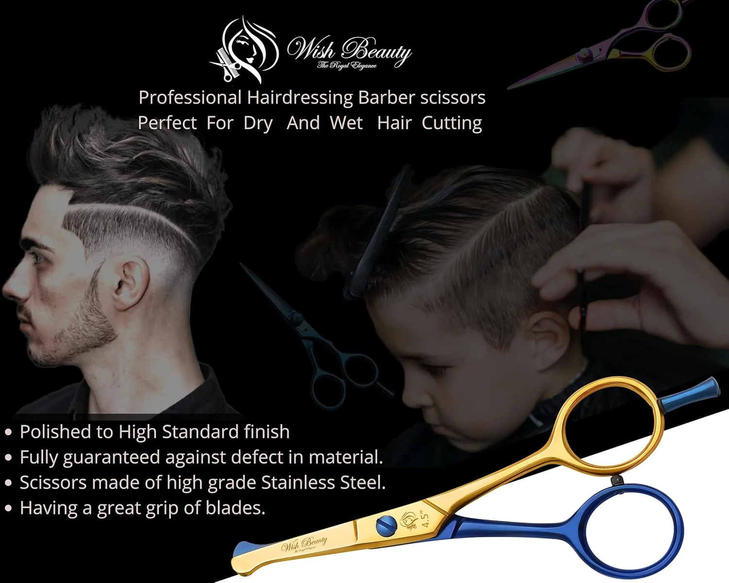 قیچی آرایشگری کودک Wishbeauty با نوک گرد ایمنی و قیچی موی منحنی، قیچی اصلاح موی کودک، قیچی پیرایش مو، قیچی آرایشگری حرفه ای سالن برای نوزاد (طلایی و آبی 4.5 اینچ) قیچی آرایشگری کودک Wishbeauty با نوک گرد ایمنی و قیچی موی منحنی، قیچی اصلاح موی کودک، قیچی پیرایش مو، قیچی آرایشگری حرفه ای سالن برای نوزاد (طلایی و آبی 4.5 اینچ)