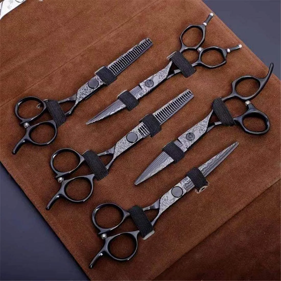 قیچی آرایشگری ZAIED، ست آرایشگری و پیرایش موی حرفه ای از جنس استیل ضد زنگ، ابزار حالت دهی مو، قیچی آرایشگری و پیرایش