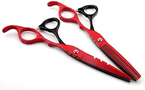 قیچی آرایشگری حرفه ای، قیچی آرایشگری، قیچی اصلاح مو، اصلاح مو خانگی (رنگ: سه رنگ روشن بدون ریموت)