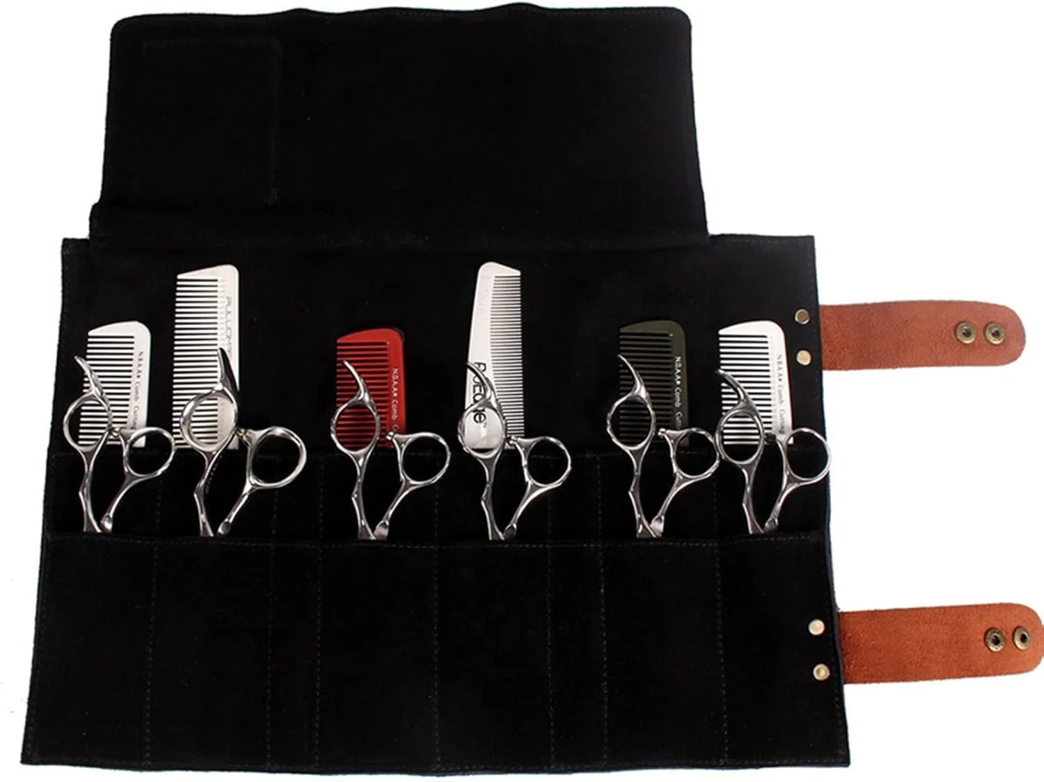 کیف آرایشگری WAYOM، کیف قیچی آرایشگری حرفه ای چرمی اصل، کیف تاشو ابزار قیچی آرایشگر سالن با 12 جیب (رنگ: خاکستری) کیف آرایشگری WAYOM، کیف قیچی آرایشگری حرفه ای چرمی اصل، کیف تاشو ابزار قیچی آرایشگر سالن با 12 جیب (رنگ: خاکستری)