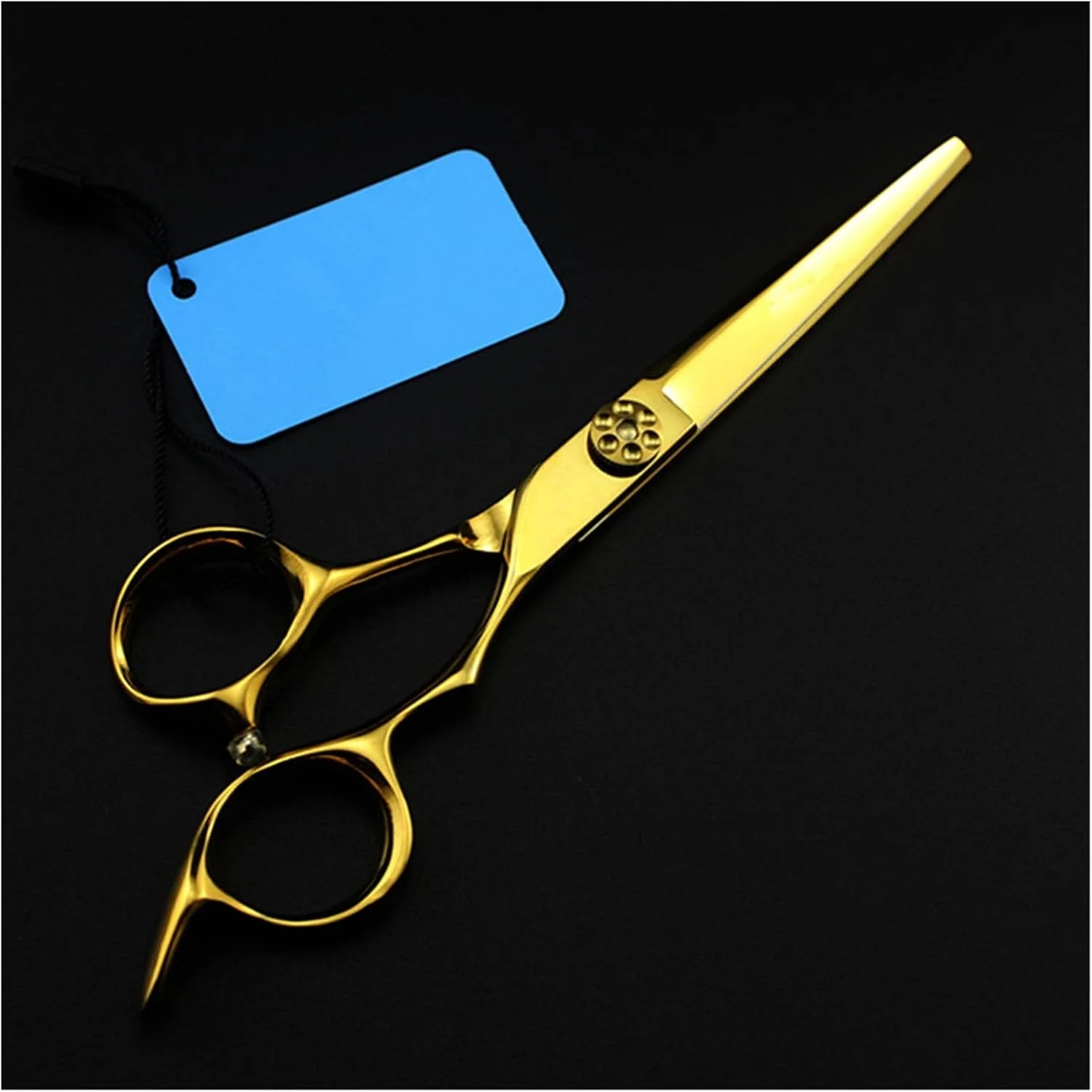 قیچی آرایشگری 6 اینچی طلایی، قیچی آرایشگری، قیچی پیرایشگری، قیچی کم حجم کننده مو، ست قیچی آرایشگری، مدل برش-Q، ست-Q