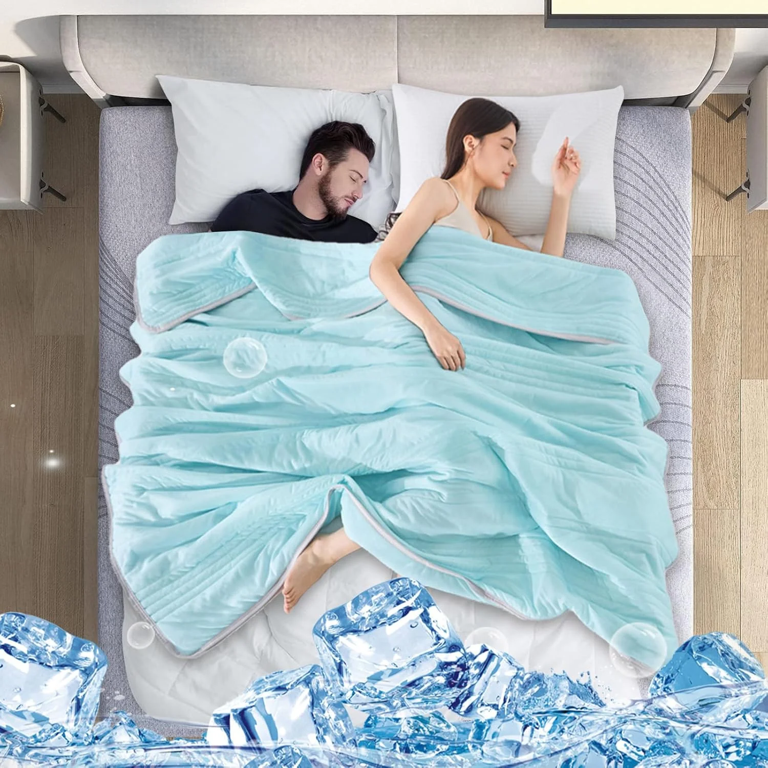 پتوی خنک کننده، لحاف رطوبت گیر - پتوی خنک کننده قابل حمل برای اتاق خواب، محل کار، اتاق نشیمن کودک، مبل، خوابگاه، مسافرت، پیک نیک، بیمارستان، ماشین و فضای باز