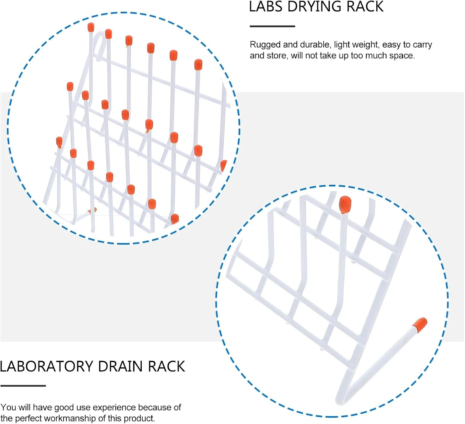جای خشک کن آزمایشگاهی VILLCASE با 24 میخ، نگهدارنده زهکشی سیم فولادی برای نگهداری و تمیز کردن ظروف شیشه ای آزمایشگاهی، لوله های شیشه ای و بشر
