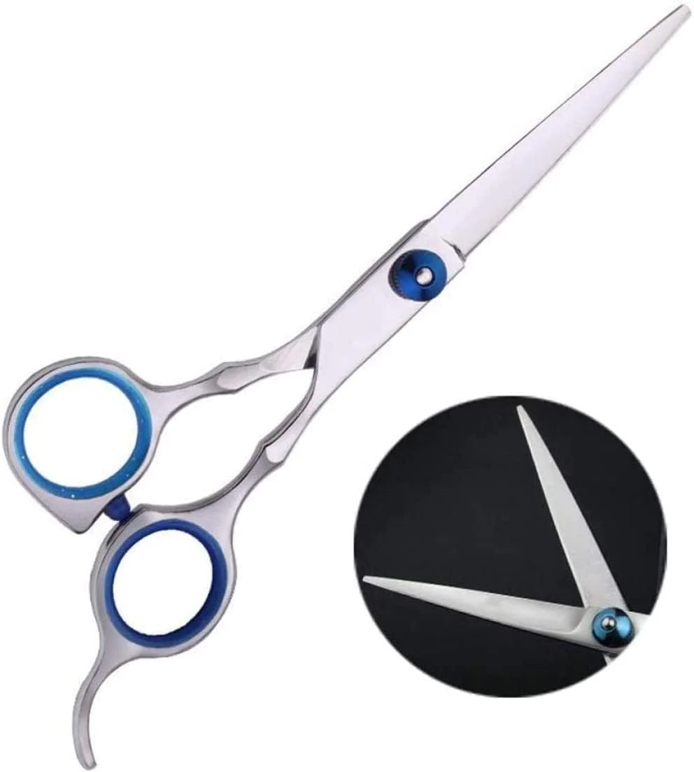 Barber scissors Family Children 6 Inch Thin Hairdressing Scissors Flat + Tooth Scissor Hairdressing Scissors Set Combination-Blue Barber scissors Family Children 6 Inch Thin Hairdressing Scissors Flat + Tooth Scissor Hairdressing Scissors Set Combination-Blue