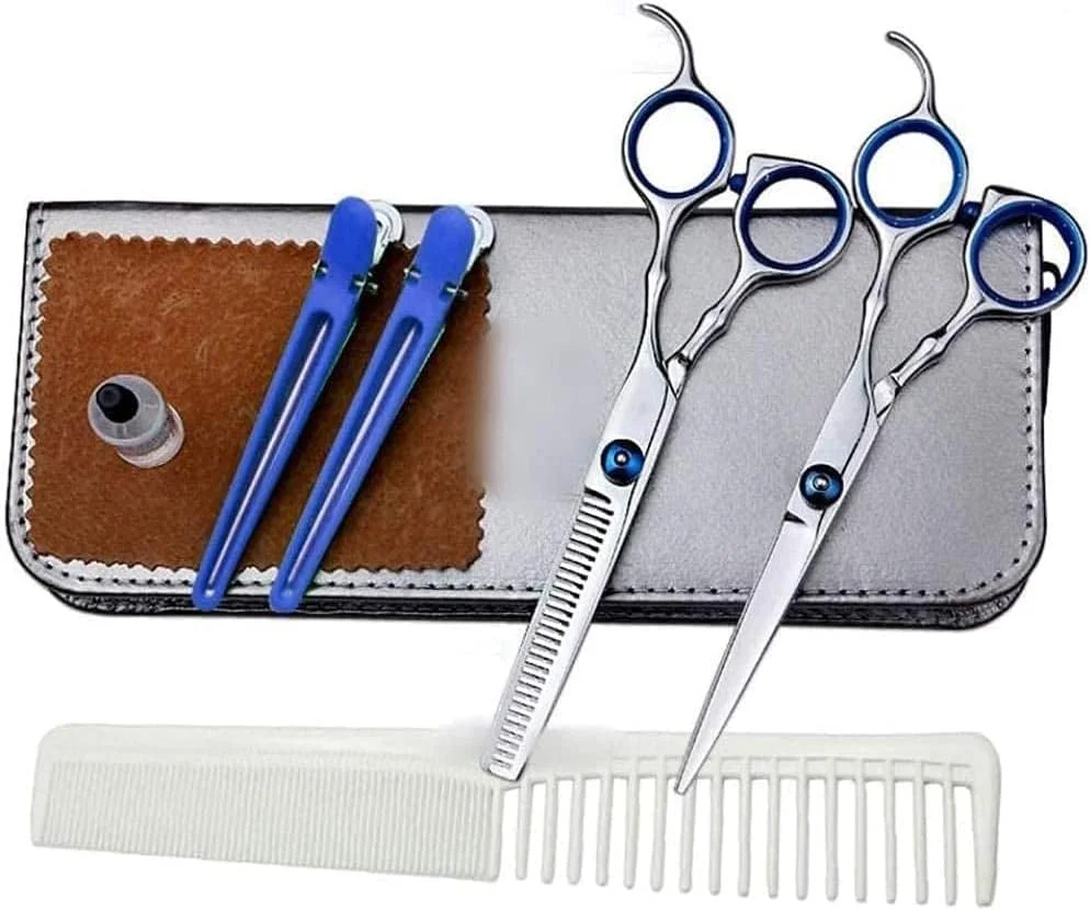 Barber scissors Family Children 6 Inch Thin Hairdressing Scissors Set Flat + Tooth Scissor Hairdressing Scissors Set Scissors Barber scissors Family Children 6 Inch Thin Hairdressing Scissors Set Flat + Tooth Scissor Hairdressing Scissors Set Scissors