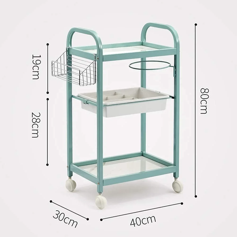 ارابه ابزار چرخ دار 3 طبقه قابل حمل اراست لیوینگ برای نگهداری تجهیزات، مناسب سالن زیبایی، خدمات پزشکی، آزمایشگاه، هتل، آشپزخانه مدل LEOWE