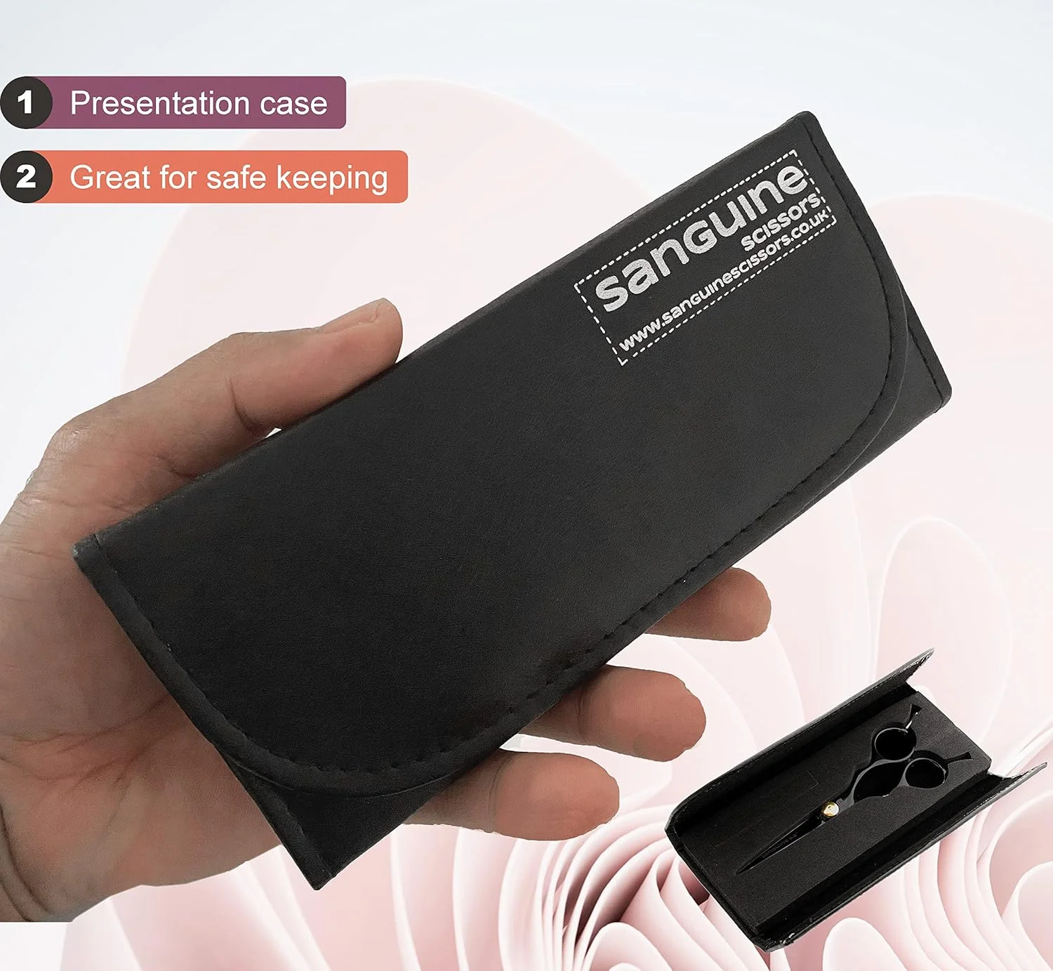 قیچی آرایشگری حرفه ای سانگین، قیچی پیرایش، قیچی آرایشگری مناسب برای انواع مدل مو، مشکی، 5.5 اینچ - شامل جعبه ارائه، محافظ نوک، شانه مو قیچی آرایشگری حرفه ای سانگین، قیچی پیرایش، قیچی آرایشگری مناسب برای انواع مدل مو، مشکی، 5.5 اینچ - شامل جعبه ارائه، محافظ نوک، شانه مو