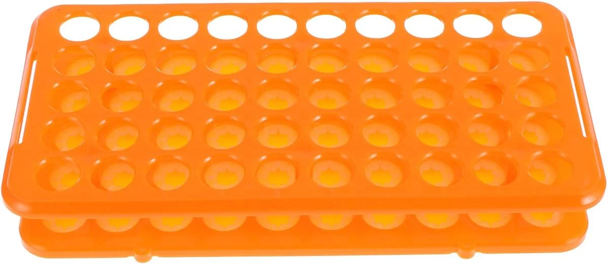 جای لوله آزمایشگاهی سانتریفیوژ 50 خانه ای 0-15 میلی لیتر، قفسه نگهداری تجهیزات لوازم مدرسه برای آزمایشگاه (نارنجی)، لوازم آزمایشگاهی