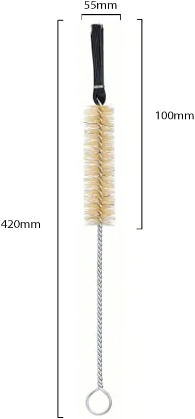 بسته 2 عددی | برس شیشه شوی سنگین با طول کلی 420 میلی متر و برس های 100 × 55 میلی متر | ایده آل برای تمیز کردن بطری ها، شیشه ها و لوله ها در محیط های علمی، آزمایشگاهی و خانگی |