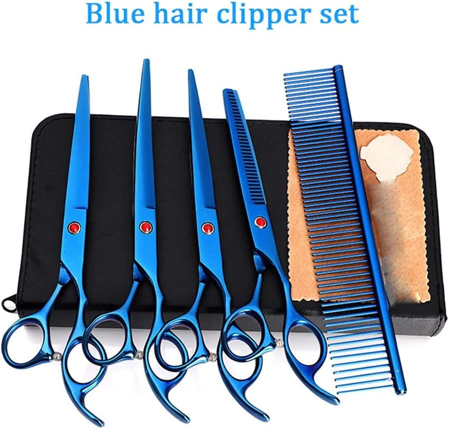 ست قیچی آرایشگری حرفه ای استیل ضد زنگ، مناسب برای حالت دادن، مرتب کردن، کوتاه کردن و لایه لایه کردن مو، ایده آل برای سالن ها و استفاده در منزل