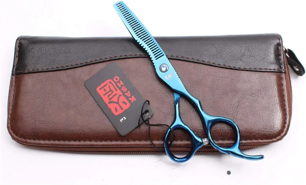 ست قیچی آرایشگری حرفه ای 6.0 اینچی آبی رنگ، مناسب برای آرایشگران راست دست، قیچی پیرایش مو، ابزار سالن آرایشگری، قیچی استیل ضد زنگ ست قیچی آرایشگری حرفه ای 6.0 اینچی آبی رنگ، مناسب برای آرایشگران راست دست، قیچی پیرایش مو، ابزار سالن آرایشگری، قیچی استیل ضد زنگ