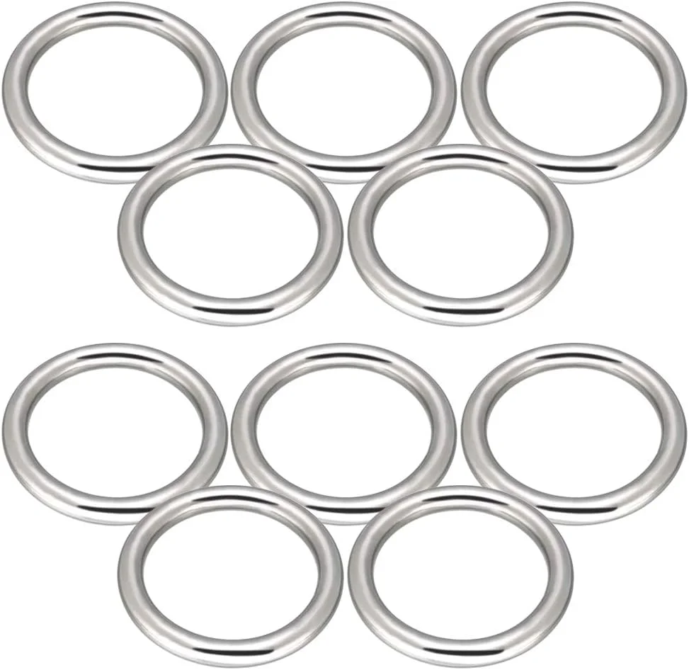 حلقه های جوشکاری بدون درز Abimars، حلقه های استیل ضد زنگ 304 چند منظوره فلزی O برای مکرومه بافی، کمربند کمپینگ، بند سگ، لوازم جانبی لایت سیبر، کمربند چمدان