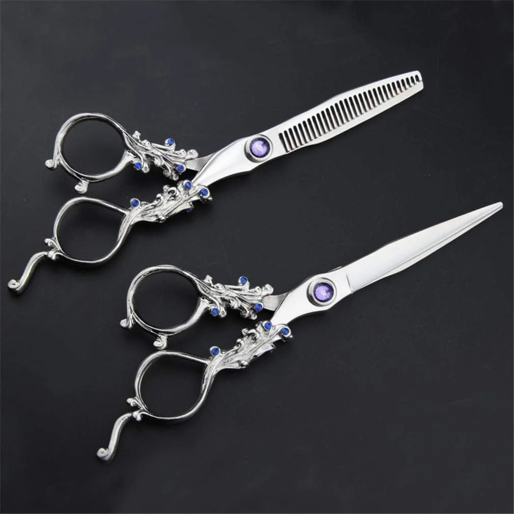 ست قیچی آرایشگری حرفه ای 6.0 اینچی، قیچی آرایشگری درجه یک، قیچی اصلاح مو، قیچی پیتاژ، لوازم آرایشگری، قیچی استیل ضد زنگ، ابزار اصلاح موی خانگی و سالنی