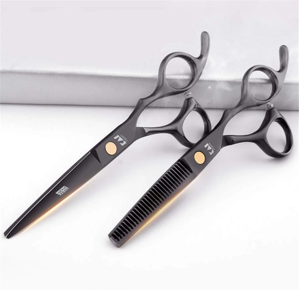 ست قیچی آرایشگری حرفه ای 6.0 اینچی 9CR، قیچی آرایشگری، قیچی پیتاژ، ابزار پیرایش مو، استیل ضد زنگ، لوازم آرایشگری خانگی