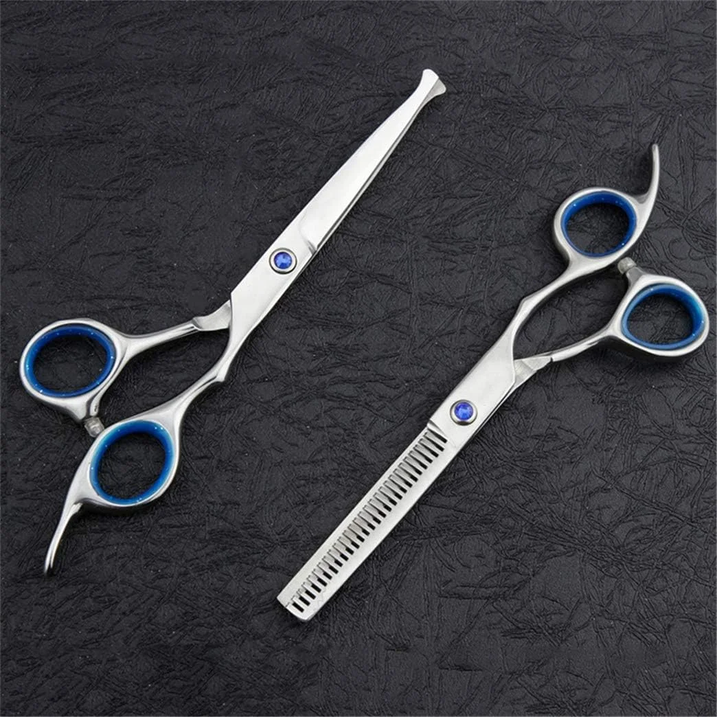 ست قیچی آرایشگری حرفه ای سر گرد ایمن 6.0 اینچی، قیچی آرایشگری، قیچی پیتاژ، ابزار پیرایش مو در خانه، ابزار آرایشگری سالن، لوازم آرایشگری استیل ضد زنگ، صورتی