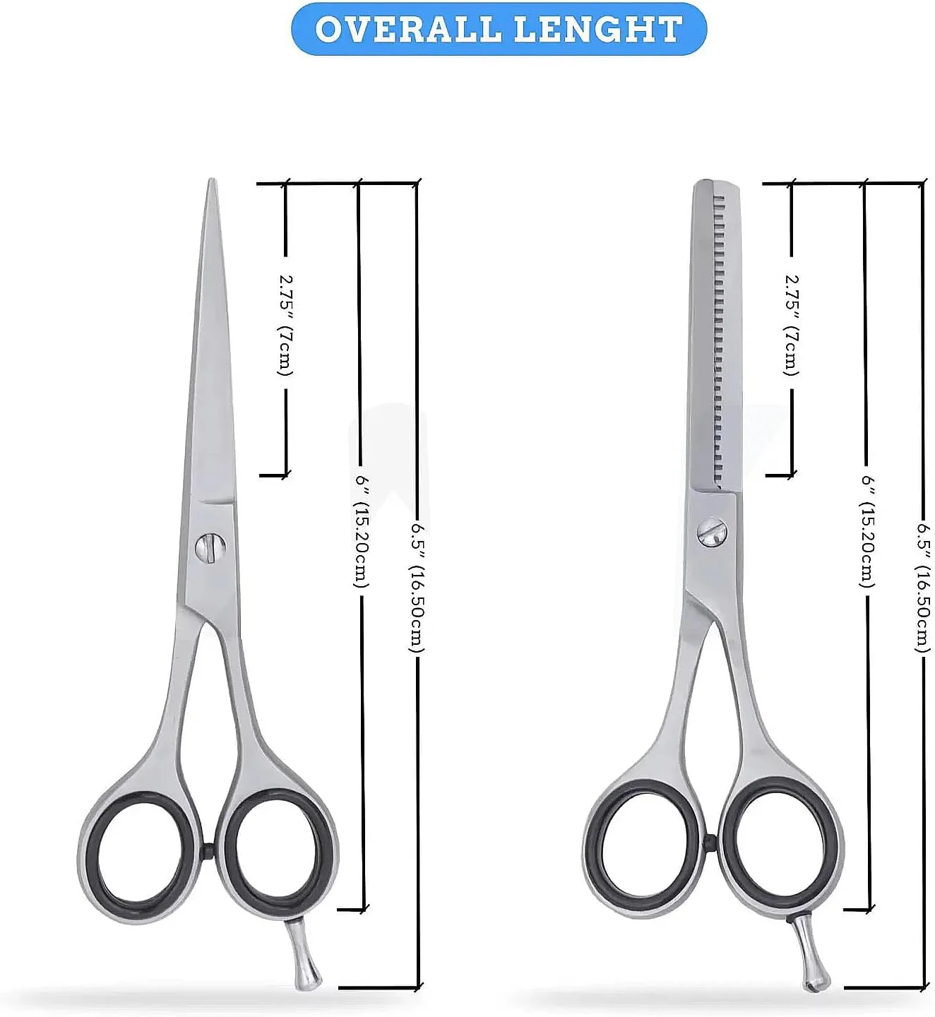 قیچی پیتاژ موی حرفه ای TZ - قیچی باغبانی 6.5 اینچی فولاد ضد زنگ ژاپنی با لبه تیغ و حلقه انگشتی جداشدنی برای آرایشگران و پیرایش مو