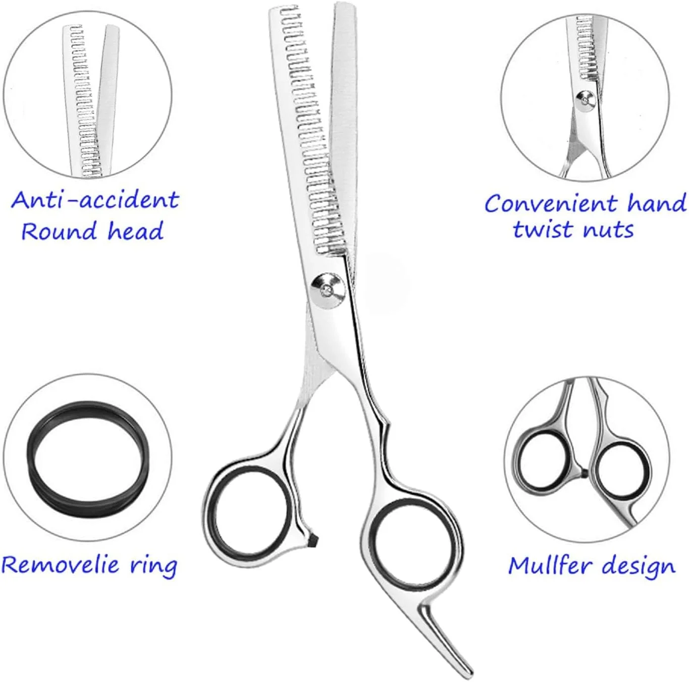 قیچی پیتاژ حرفه ای اسوی (6.7 اینچ)، قیچی اصلاح موی استیل ضد زنگ با پیچ تنظیم دقیق برای آرایشگاه خانگی، قیچی آرایشگری برای زنان، مردان و کودکان