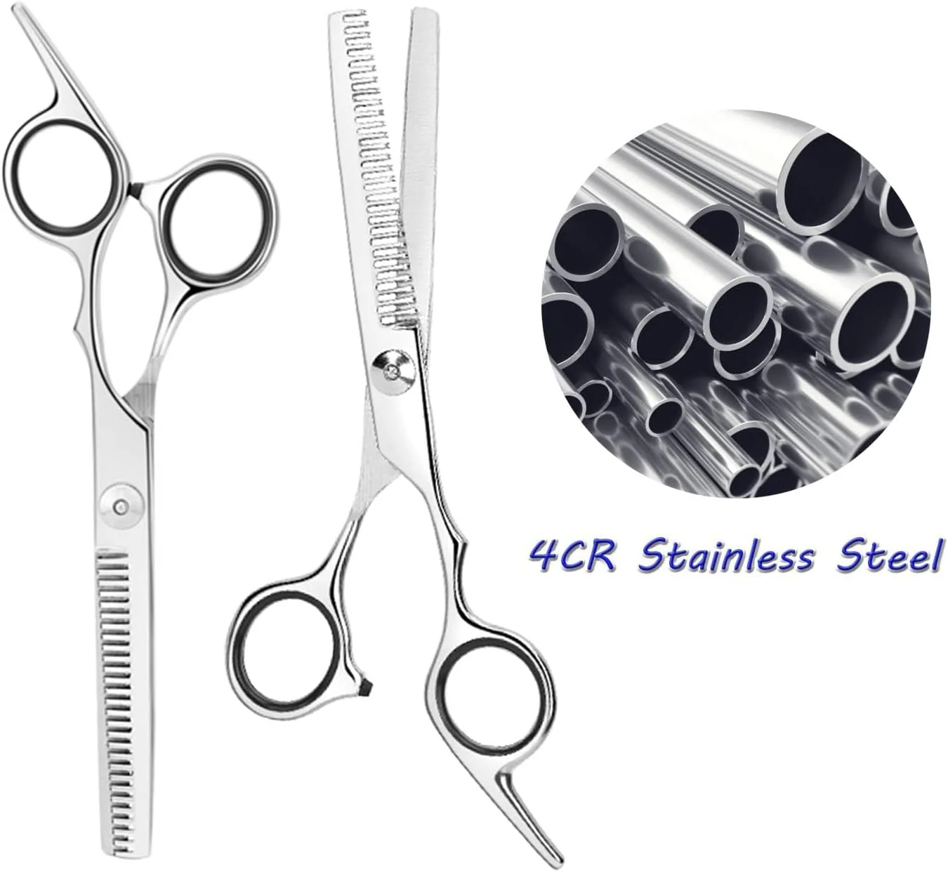 قیچی پیتاژ حرفه ای اسوی (6.7 اینچ)، قیچی اصلاح موی استیل ضد زنگ با پیچ تنظیم دقیق برای آرایشگاه خانگی، قیچی آرایشگری برای زنان، مردان و کودکان