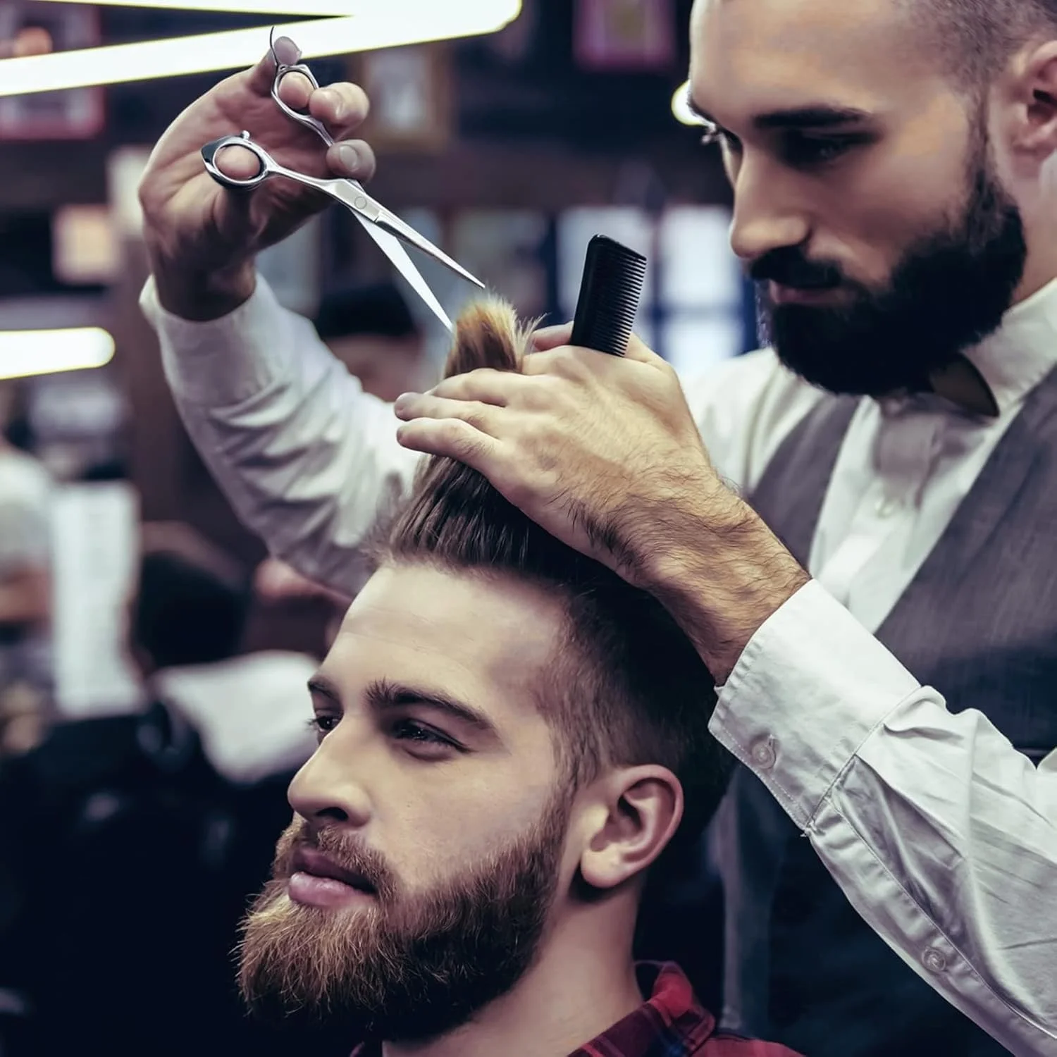 قیچی آرایشگری Luncpcihe، 6 اینچ، قیچی حرفه ای آرایشگری راست دست، تیغه تیغی، قیچی اصلاح مو برای مردان و زنان، استیل ضد زنگ ژاپنی برای آرایشگری در منزل و سالن قیچی آرایشگری Luncpcihe، 6 اینچ، قیچی حرفه ای آرایشگری راست دست، تیغه تیغی، قیچی اصلاح مو برای مردان و زنان، استیل ضد زنگ ژاپنی برای آرایشگری در منزل و سالن