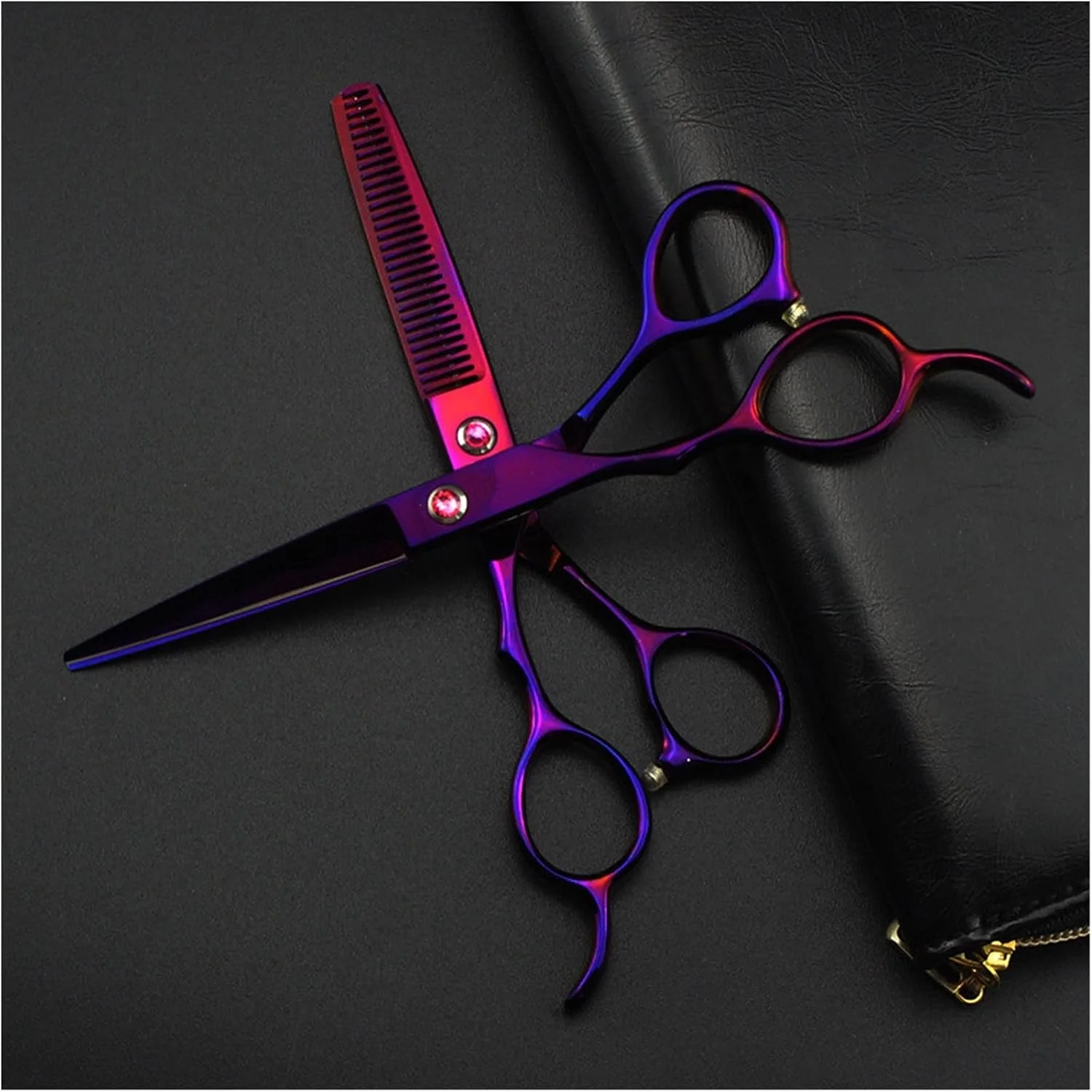 قیچی آرایشگری چپ دست، قیچی آرایشگری 6 اینچی، قیچی مو، قیچی پیتاژ آرایشگری، قیچی دندانه دار، قیچی آرایشگری برای کوتاهی مو - ست 6 اینچی-B