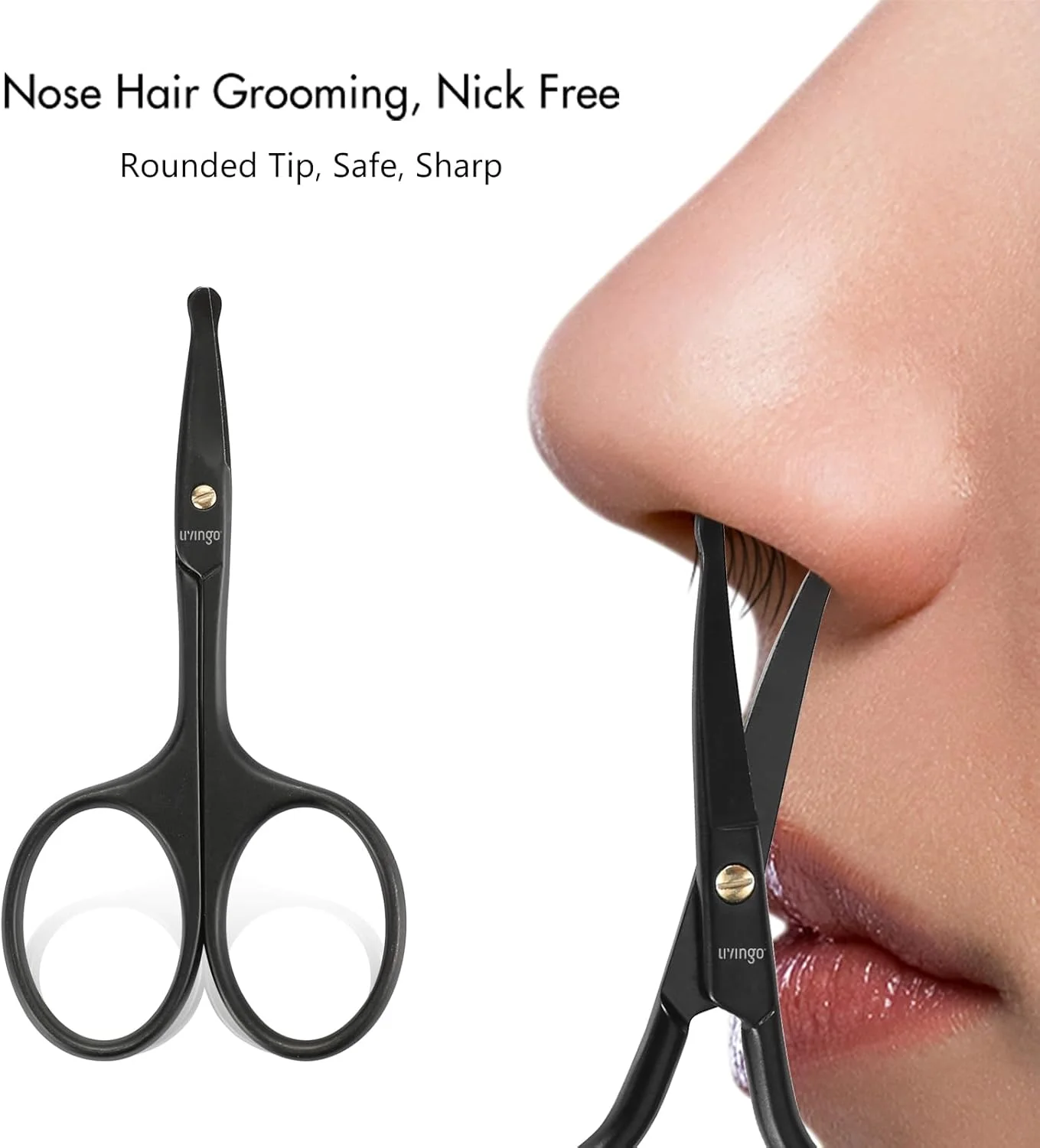 قیچی حرفه ای 4.5 اینچی ریش و سبیل LIVINGO، استیل ضد زنگ تیز کوچک 3.75 اینچی با نوک گرد ایمن، قیچی آرایشی ابرو و موی بینی صورت برای مردان، به همراه شانه کوچک و کیف چرمی قیچی حرفه ای 4.5 اینچی ریش و سبیل LIVINGO، استیل ضد زنگ تیز کوچک 3.75 اینچی با نوک گرد ایمن، قیچی آرایشی ابرو و موی بینی صورت برای مردان، به همراه شانه کوچک و کیف چرمی