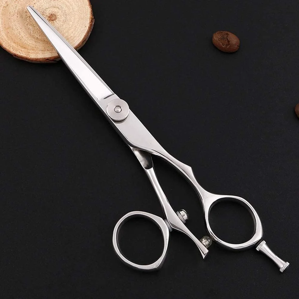 قیچی آرایشگری 6.0 اینچی، ست قیچی آرایشگری حرفه ای با قیچی های تیز آرایشگری و قیچی های کم حجم کننده مو برای آرایشگاه، سالن یا استفاده خانگی، برش تخت