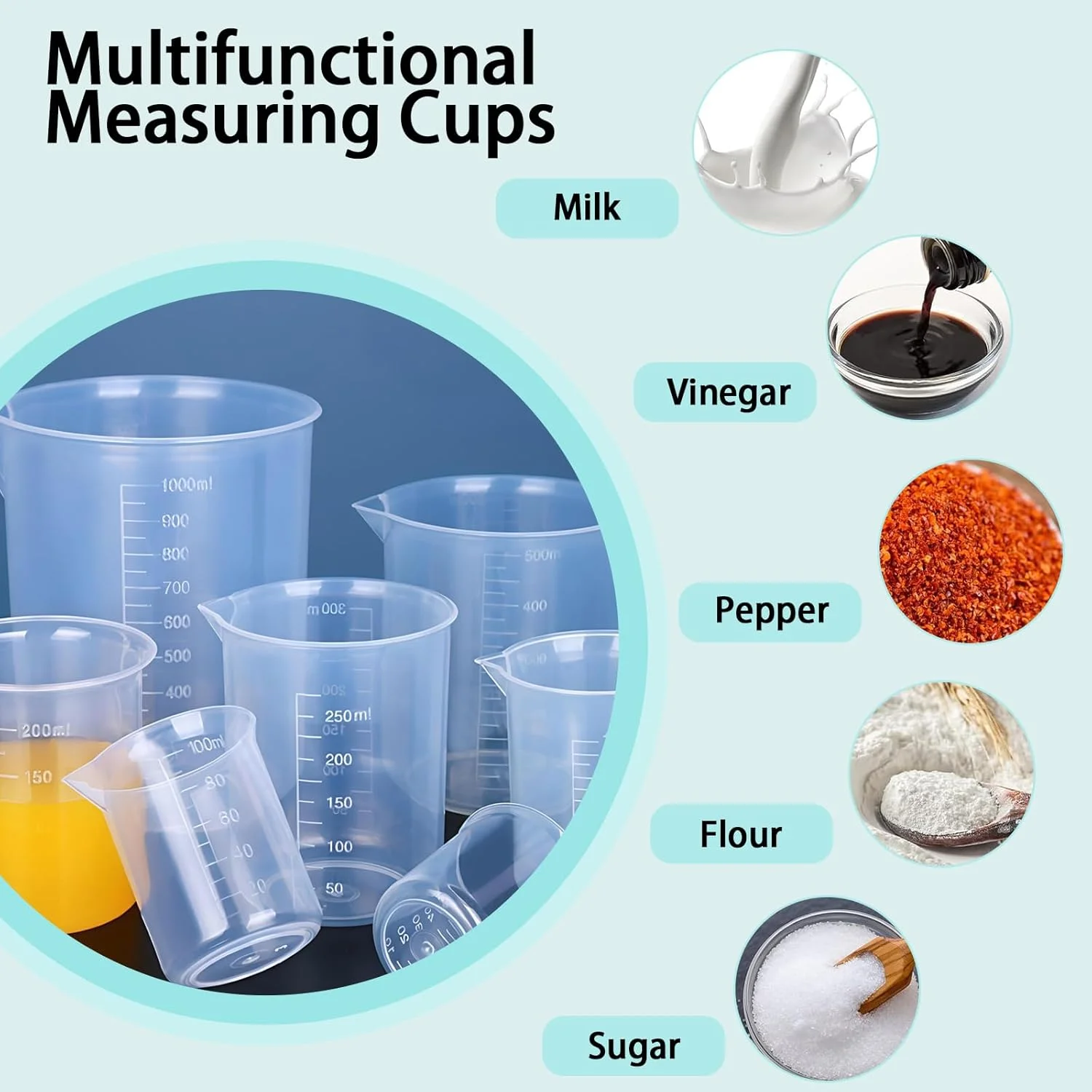 ست 28 تکه پارچ و فنجان اندازه گیری با بشر، استوانه، قاشق، قطره چکان و برس - کیت آزمایشگاهی علمی مقاوم در برابر حرارت برای آزمایش های پخت، ابزار سفالی و استفاده آزمایشگاهی