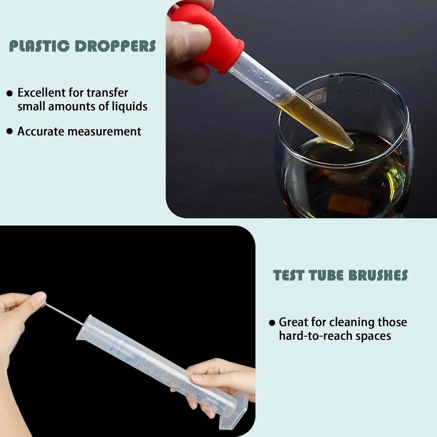 ست 28 تکه پارچ و فنجان اندازه گیری با بشر، استوانه، قاشق، قطره چکان و برس - کیت آزمایشگاهی علمی مقاوم در برابر حرارت برای آزمایش های پخت، ابزار سفالی و استفاده آزمایشگاهی