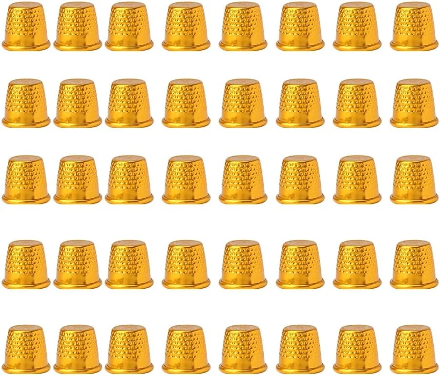 انگشتانه های طلایی خیاطی Art&Beauty، مناسب خیاطی، لحاف دوزی، انگشتانه های فلزی، محافظ انگشت صنایع دستی DIY (طلایی، 40 عدد)