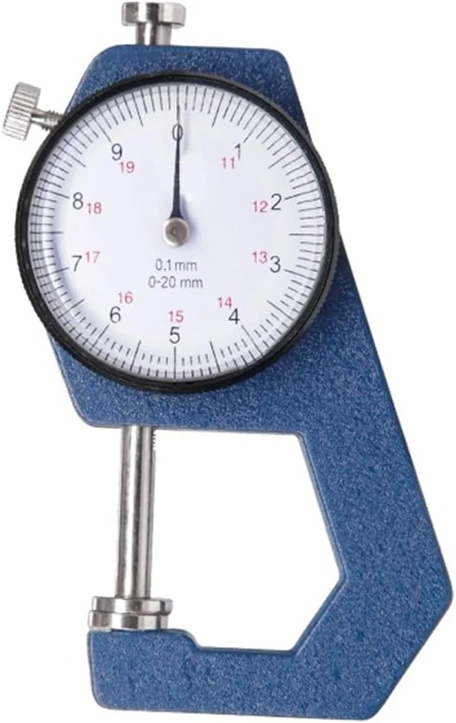 گیج ضخامت سنج عقربه ای 0-20 میلی متر برای ابزار اندازه گیری عرض کاغذ چرمی برای سه بعدی، تنظیمات آزمایشگاهی گیج ضخامت سنج عقربه ای 0-20 میلی متر برای ابزار اندازه گیری عرض کاغذ چرمی برای سه بعدی، تنظیمات آزمایشگاهی