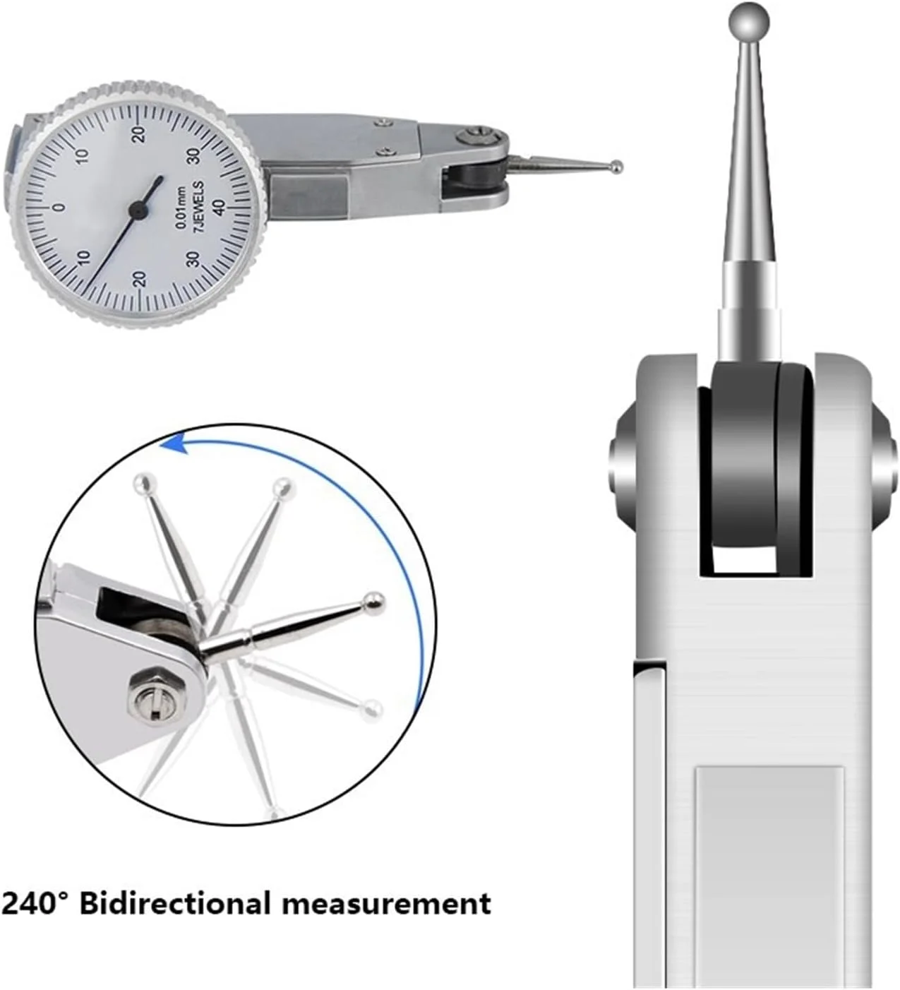 گیج عقربه ای، مجموعه گیج عقربه ای اهرمی 0.01 میلی متر، مقیاس ضد ضربه، ابزار دقیق اندازه گیری متریک برای سه بعدی، تنظیمات آزمایشگاهی