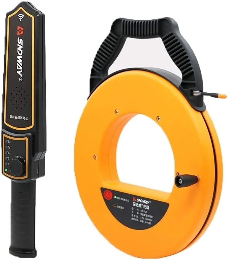 INWWUH Handheld Tester 40m Pipe Scanner Thickness Gauge Pipeline Blockage Blocking Clogging Finder Plumbers Width Measure Instrument Measuring tools