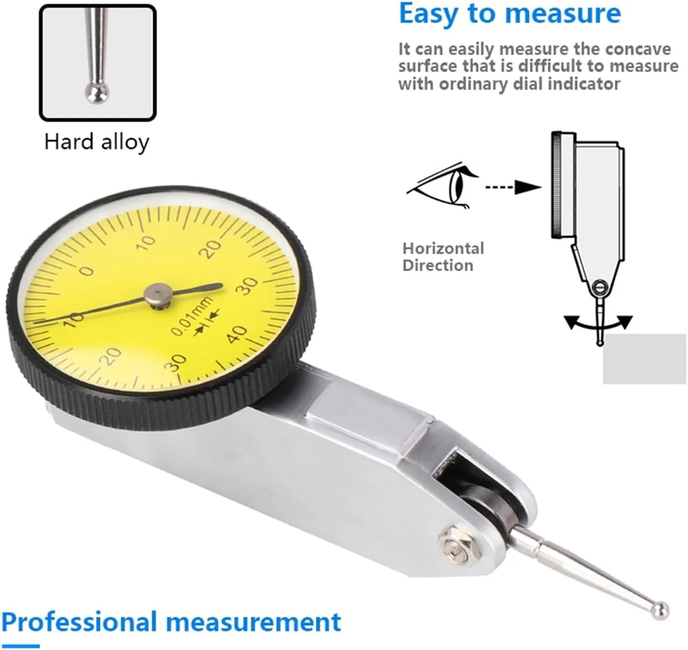 گیج عقربه ای، گیج عقربه ای 0-0.8 میلی متر اهرمی، پایه مغناطیسی، ابزار اندازه گیری، گیج عقربه ای 0.01 میلی متر برای تنظیمات سه بعدی و آزمایشگاهی