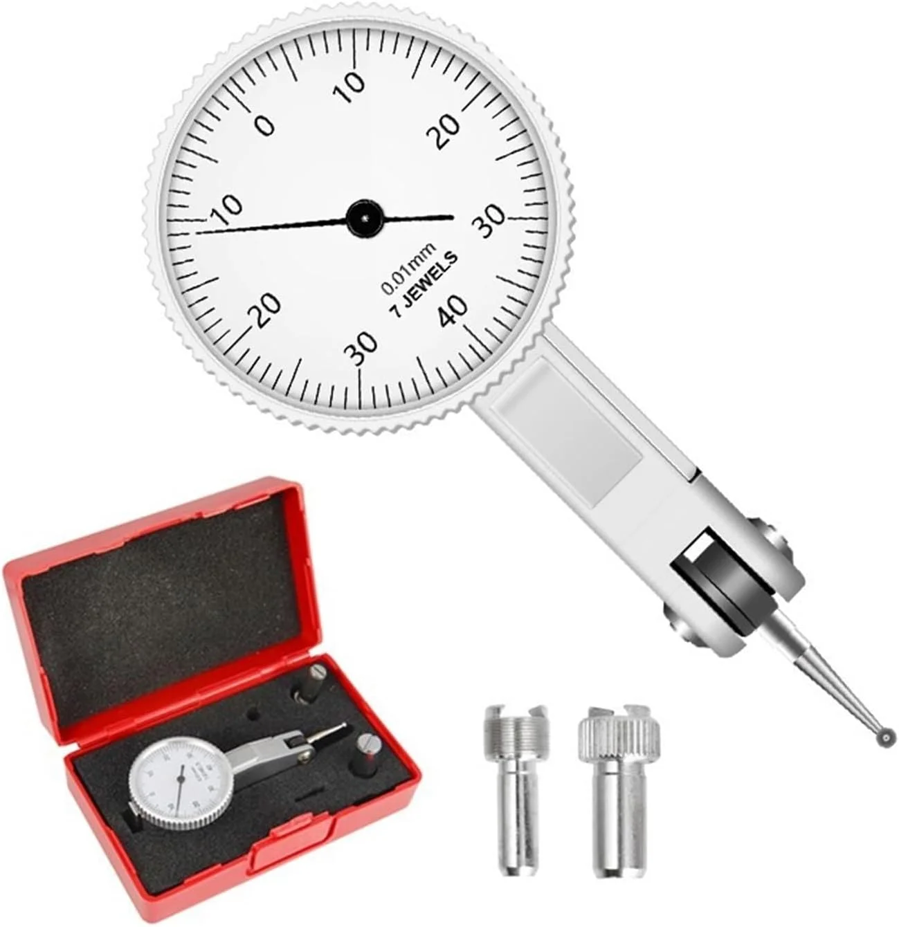 گیج عقربه ای، مجموعه گیج عقربه ای اهرمی 0.01 میلی متر، مقیاس ضد ضربه، ابزار دقیق اندازه گیری متریک برای سه بعدی، تنظیمات آزمایشگاهی