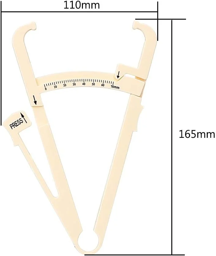 کولیس تاشو CROKAI، کولیس 0-70 میلی متر، ابزار تجزیه و تحلیل، لوازم جانبی تناسب اندام، ابزار اندازه گیری شخصی، تستر چربی بدن پلاستیکی، تستر چربی بدن، چربی