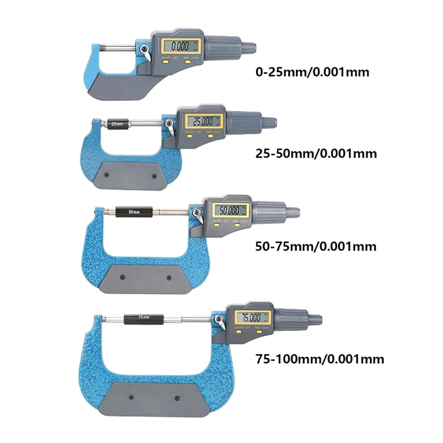 CENAP Caliper Electronic Outside Micrometer 0-25mm 25-50mm 50-75mm 75-100mm 0.001mm Measuring Instruments Tool Digital Caliper (Color : 0-25mm, Size : S) CENAP Caliper Electronic Outside Micrometer 0-25mm 25-50mm 50-75mm 75-100mm 0.001mm Measuring Instruments Tool Digital Caliper (Color : 0-25mm, Size : S)