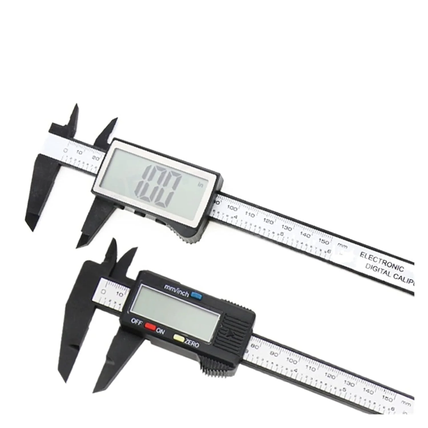 کولیس دیجیتال، کولیس دیجیتال فیبر کربنی ورنیه، ابزار اندازه گیری پلاستیکی الکترونیکی، میکرومتر، عمق سنج، ابزار اندازه گیری (کولیس مشکی 150)