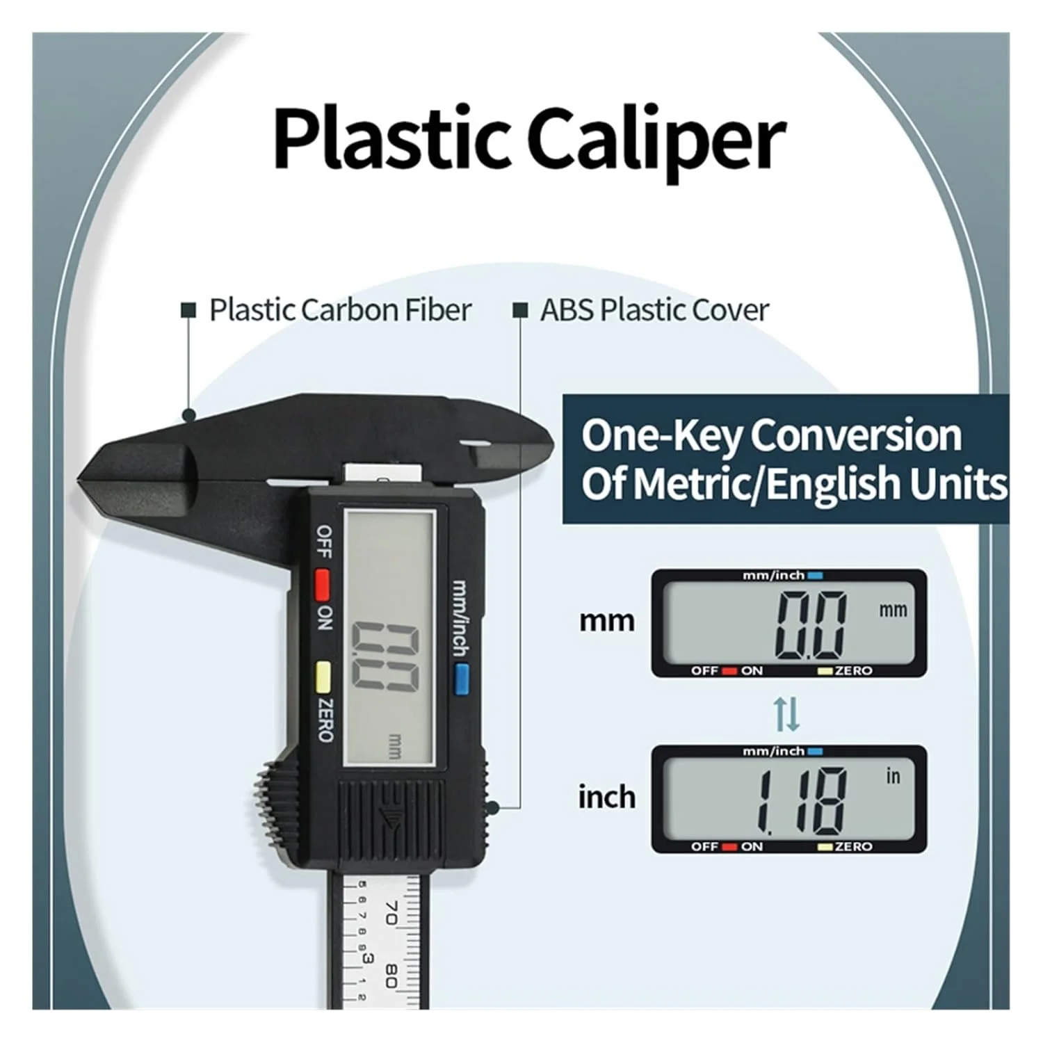 کولیس دیجیتال، کولیس دیجیتال فیبر کربنی ورنیه، ابزار اندازه گیری پلاستیکی الکترونیکی، میکرومتر، عمق سنج، ابزار اندازه گیری (کولیس مشکی 150)