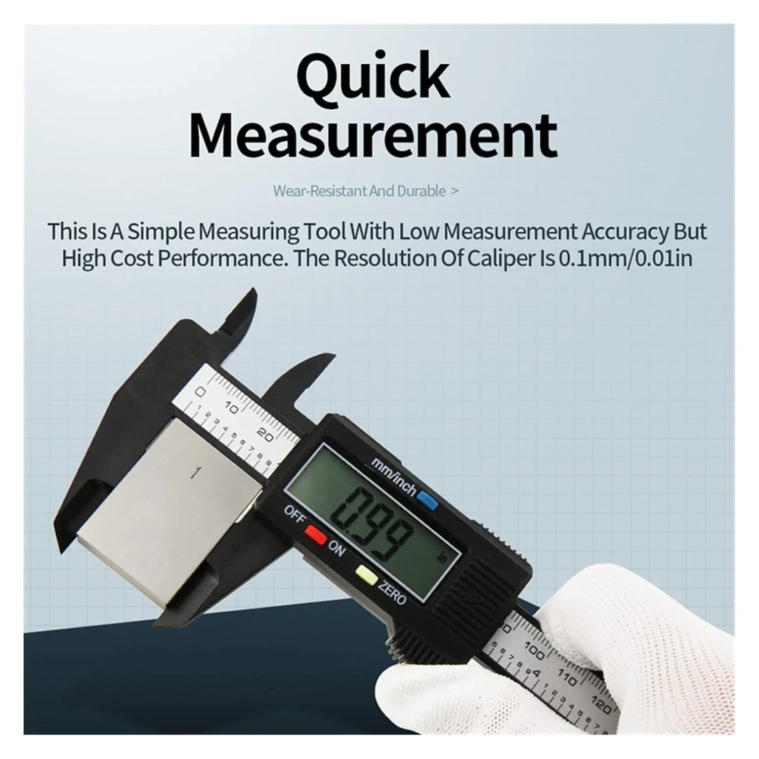 کولیس دیجیتال، کولیس دیجیتال فیبر کربنی ورنیه، ابزار اندازه گیری پلاستیکی الکترونیکی، میکرومتر، عمق سنج، ابزار اندازه گیری (کولیس مشکی 150)