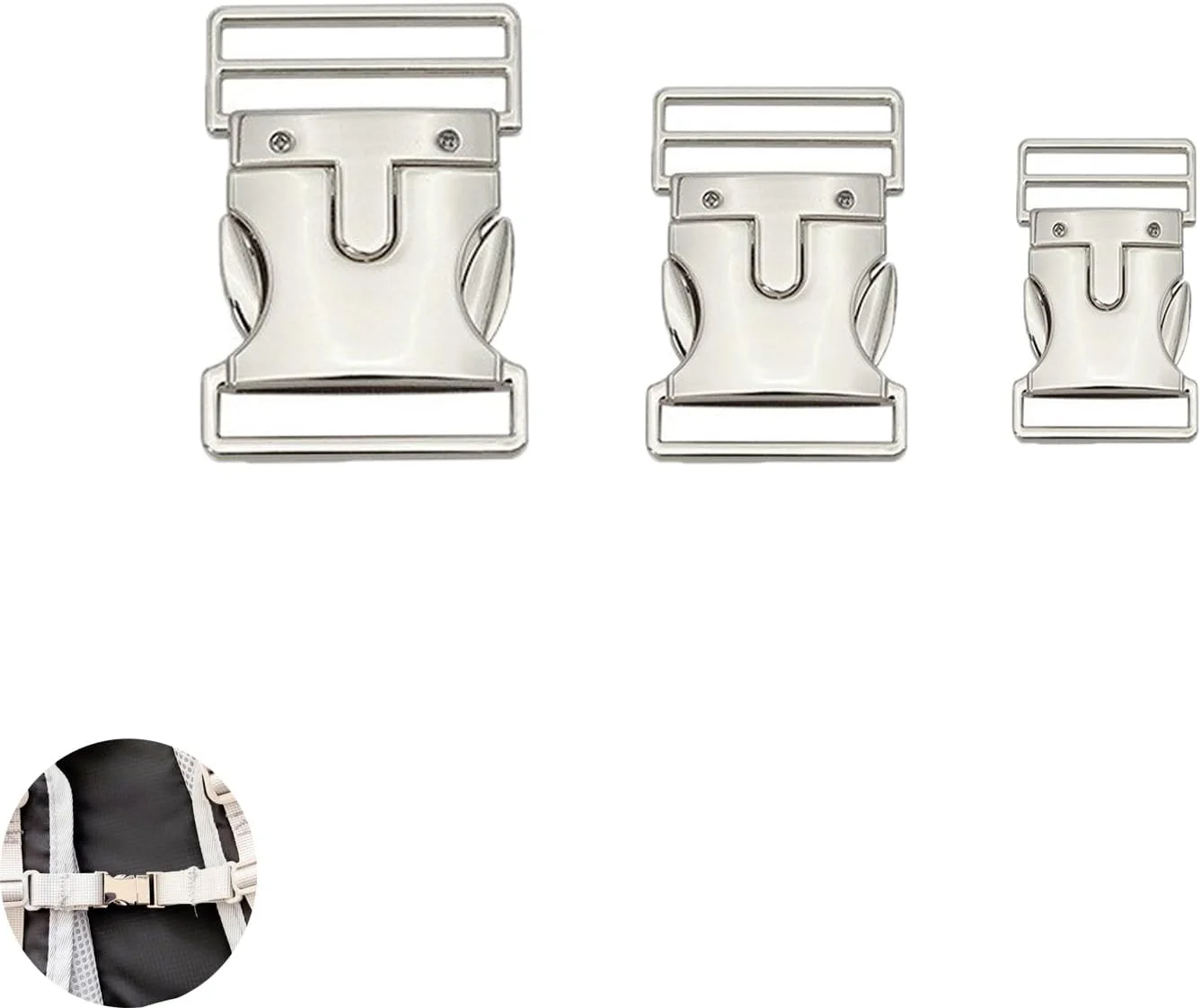 بسته 3 عددی سگک رهاسازی جانبی ArrErr، 1 اینچی، تمام فلزی، مقاوم، اتصال دهنده گیره قفل سریع رها شونده برای بند کوله پشتی، تسمه، کیف، چمدان، کمربند، چرم، پاراکورد، قلاده سگ، بند، دستبند، هارنس