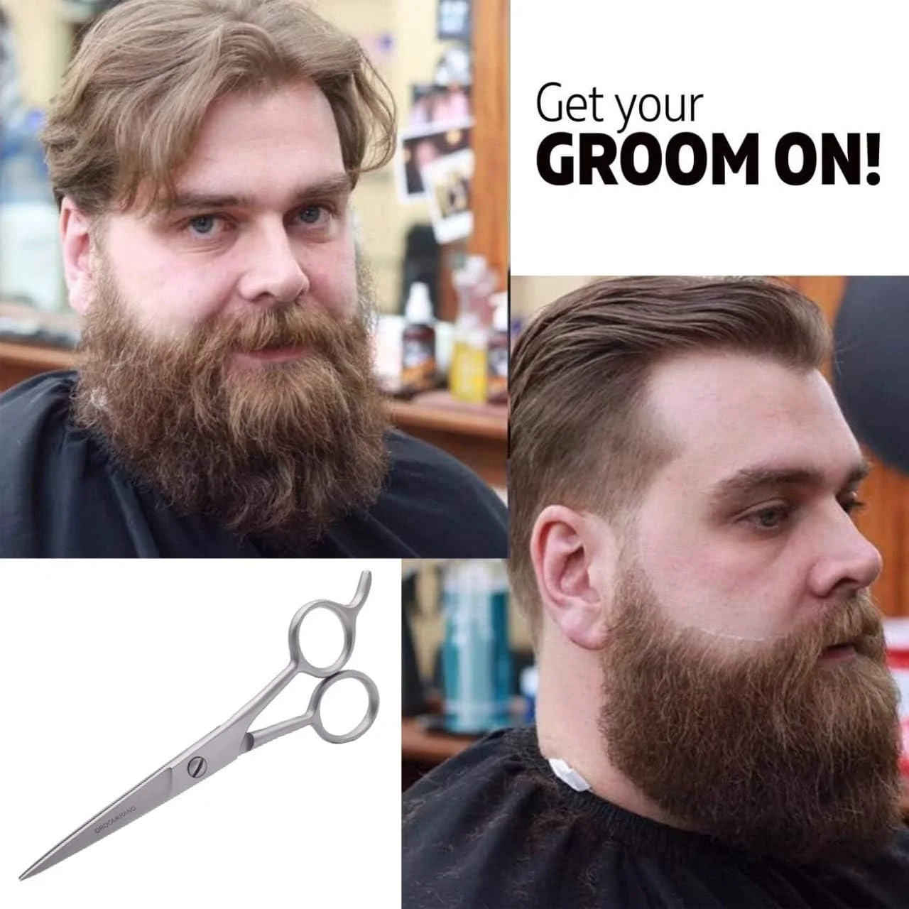 قیچی آرایشگری Groomarang مدل Edward - قیچی حرفه ای برای اصلاح مو و ریش، پیرایش و آراستگی - ساخته شده از فولاد ضد زنگ آلمانی قیچی آرایشگری Groomarang مدل Edward - قیچی حرفه ای برای اصلاح مو و ریش، پیرایش و آراستگی - ساخته شده از فولاد ضد زنگ آلمانی