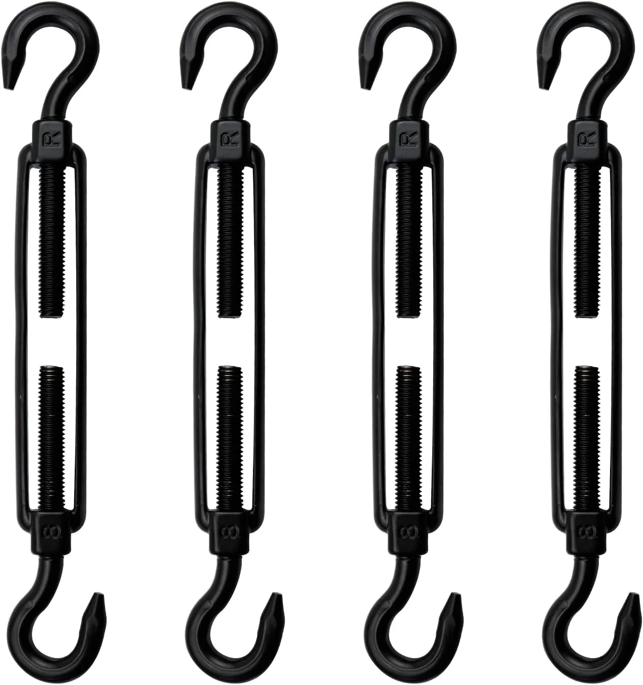 مهارکش قلاب و قلاب M8 آنترادر، 4 عدد مهارکش استیل ضد زنگ M8 مهارکش دو سر قلاب سنگین، مهارکش کابل، مهارکش سیاه برای کشش سیم طناب مهارکش قلاب و قلاب M8 آنترادر، 4 عدد مهارکش استیل ضد زنگ M8 مهارکش دو سر قلاب سنگین، مهارکش کابل، مهارکش سیاه برای کشش سیم طناب