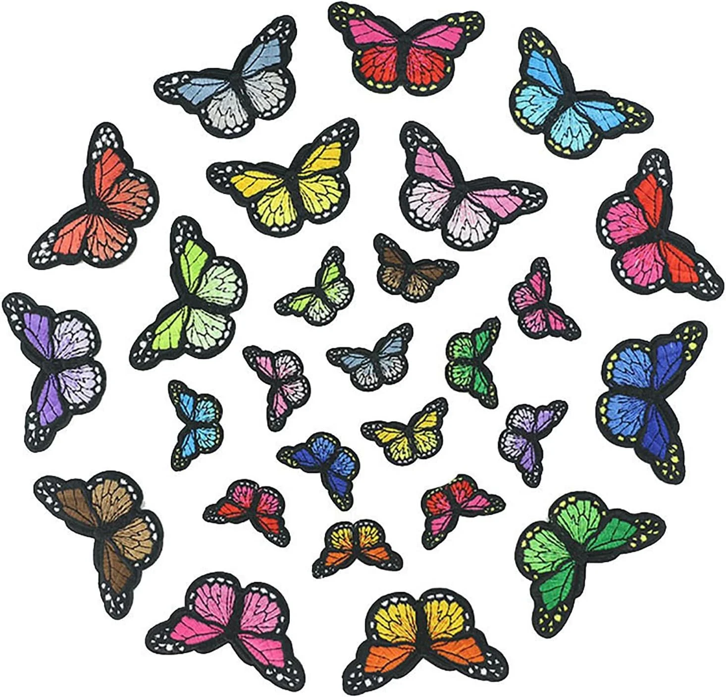 تکه دوزی پروانه ای اتسابداس 27 عددی، تکه دوزی گلدوزی شده در 2 سایز، تکه دوزی های رنگارنگ و زنده برای لباس، پیراهن، کلاه، شلوار جین، لوازم جانبی DIY