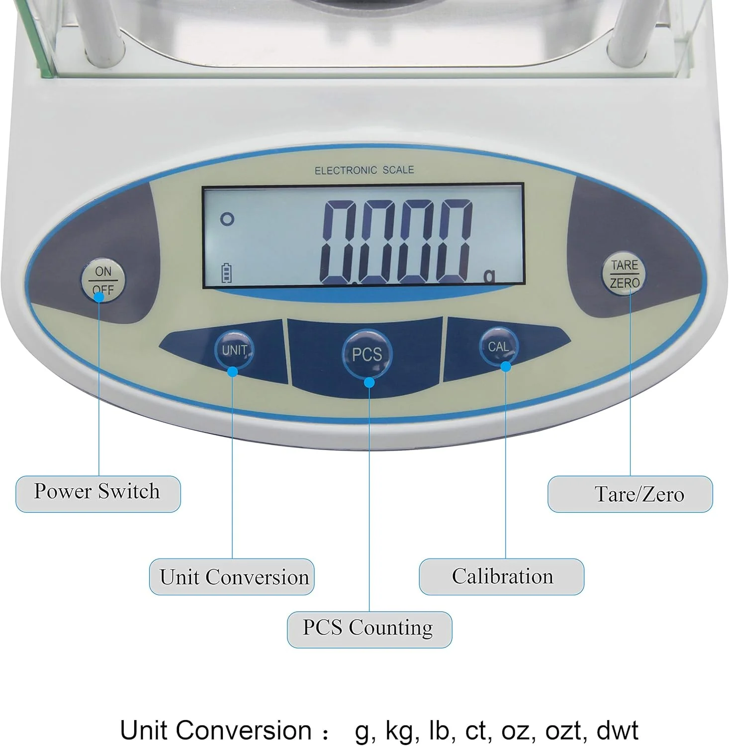ترازوی دیجیتال آزمایشگاهی OXPMFY با دقت بالا 0.001 گرم، ترازوی جواهرات، ترازوی تحلیلی آزمایشگاهی، ابزار دقیق برای آزمایشگاه، داروخانه، مدرسه