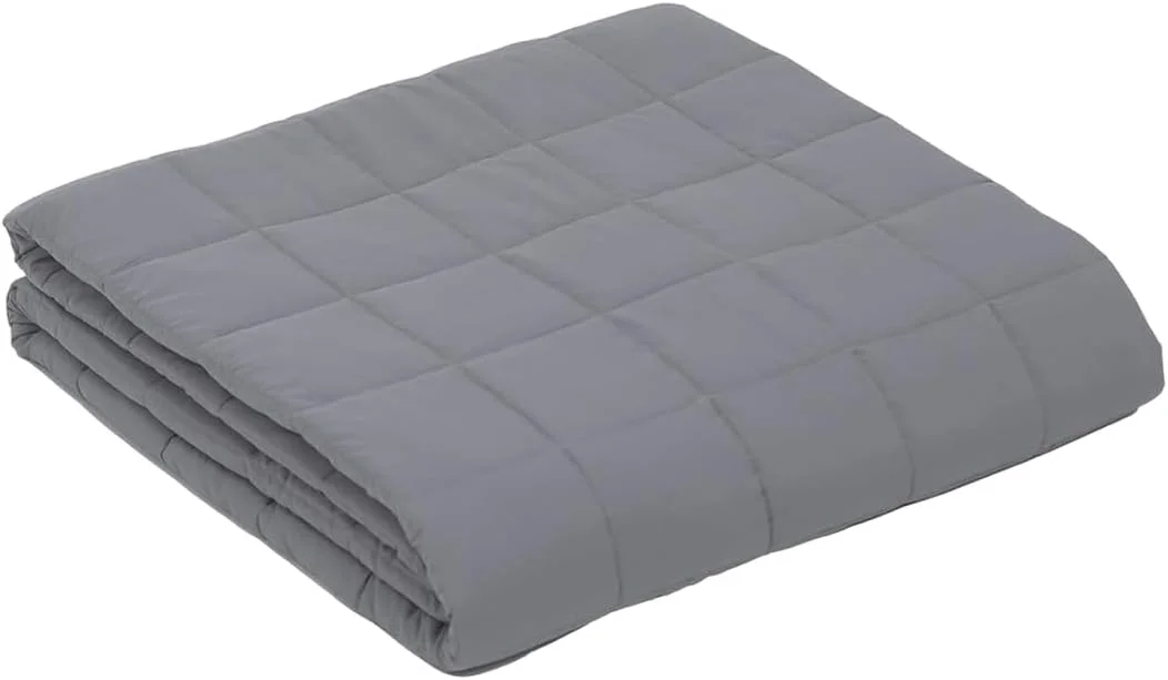 پتوی سنگین سایز کوئین - 7 کیلوگرم، لحاف میکروفایبر تنفسی با مهره های شیشه ای، 122x183 سانتی متر - پتوی سنگین نرم برای فشار آرامش بخش و خواب آرام - خاکستری