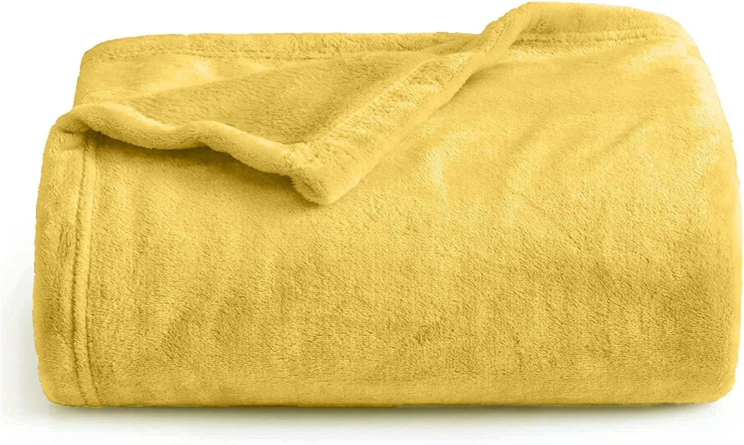 پتو سایز کینگ پیر دونا مناسب تخت - پتو پشمی نرم و سبک مناسب مبل، ابعاد 220x200 سانتی متر (زرد)
