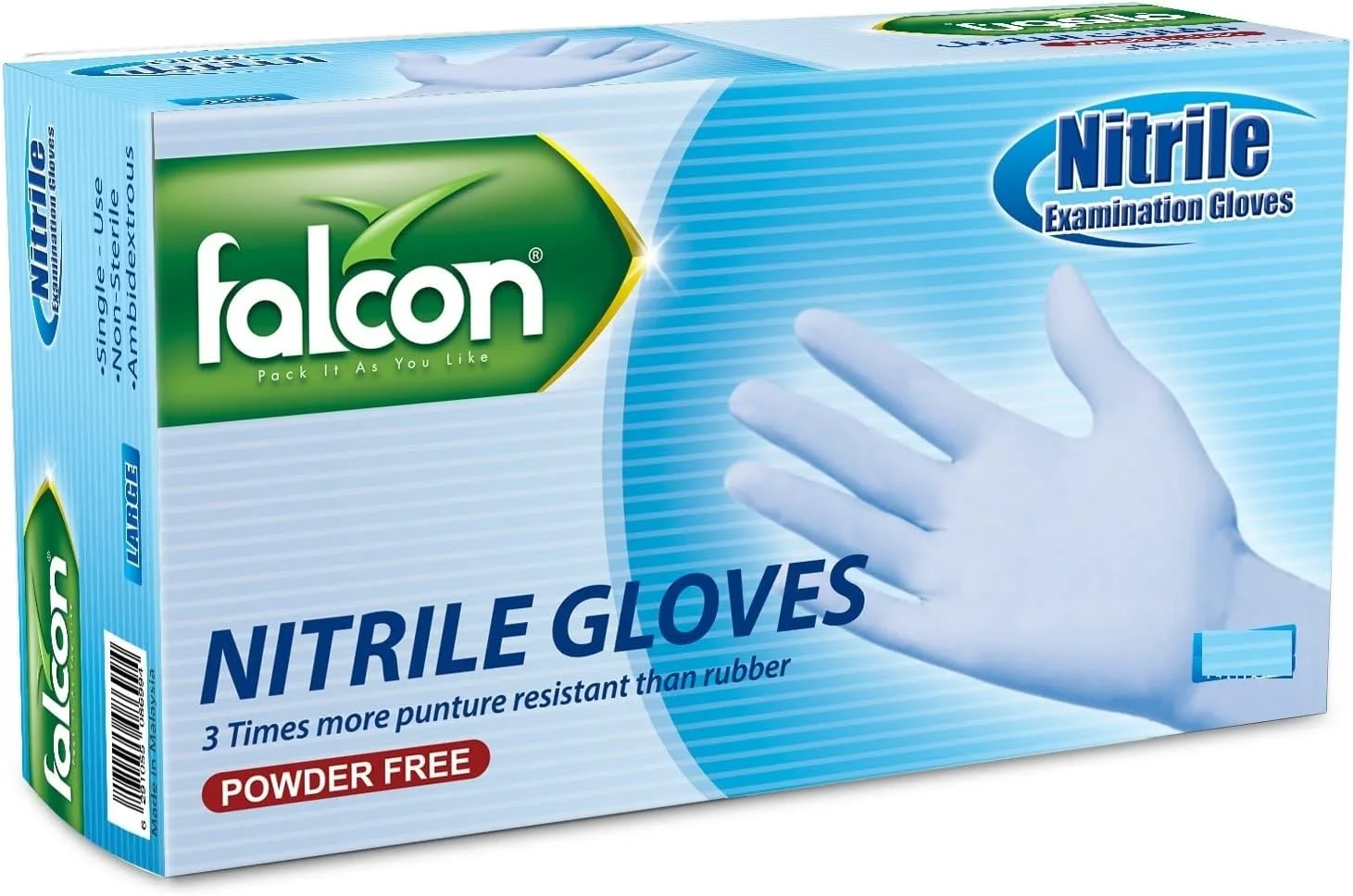 دستکش نیتریل فالکون - آبی بدون پودر (کوچک) - 100 عدد