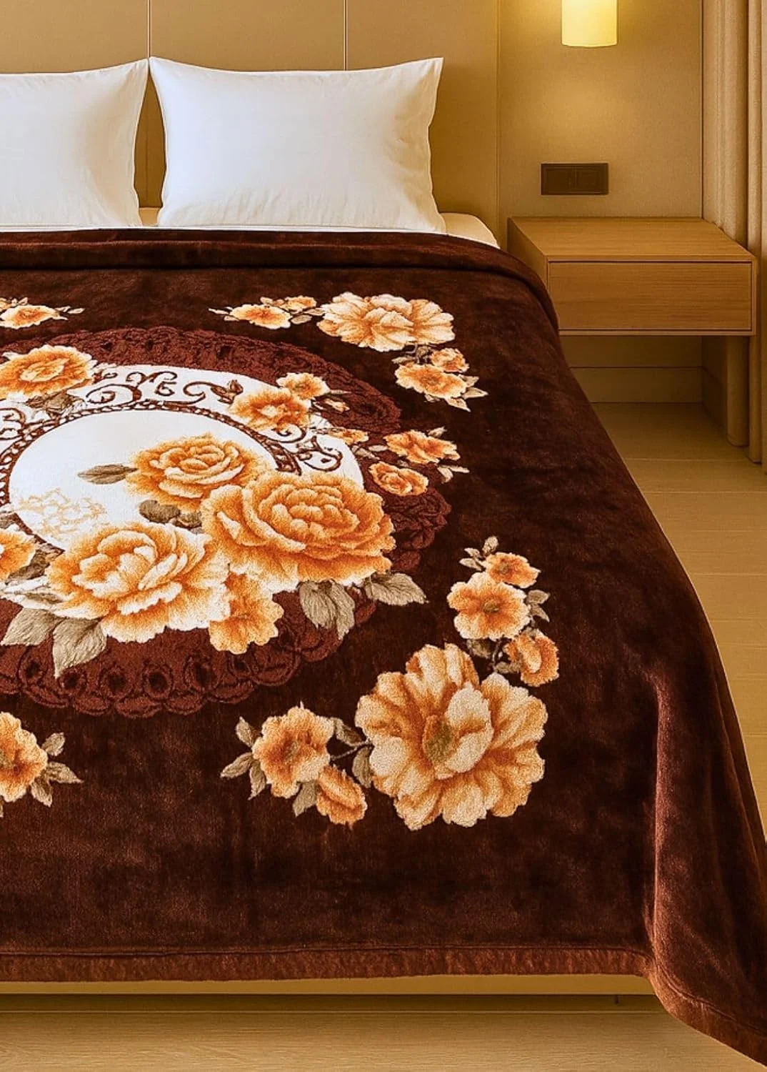 پتوی دونفره سیگنیچر، پتوی مینک میکروفایبر نرم برای زمستان های بسیار سرد (قهوه ای دارچینی)